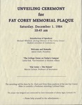 Corey Union Plaque Dedication by State University of New York College at Cortland