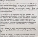 Carl A. "Chugger" Davis Building Dedication Remarks by State University of New York College at Cortland