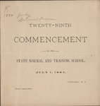 1884 Commencement Program by State University of New York College at Cortland