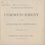 1888 Commencement Program by State University of New York College at Cortland