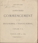 1891 Commencement Program by State University of New York College at Cortland