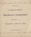 1893 Commencement Program by State University of New York College at Cortland