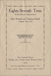 1911 Commencement Program by State University of New York College at Cortland