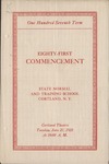 1922 Commencement Program by State University of New York College at Cortland