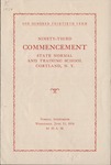 1934 Commencement Program by State University of New York College at Cortland