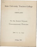 1954 Commencement Program by State University of New York College at Cortland