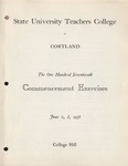 1958 Commencement Program by State University of New York College at Cortland