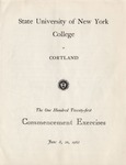 1962 Commencement Program by State University of New York College at Cortland