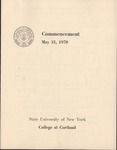 1970 Commencement Program by State University of New York College at Cortland