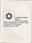 1981 Commencement Program by State University of New York College at Cortland