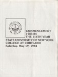 1984 Commencement Program by State University of New York College at Cortland