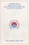 1986 Commencement Program by State University of New York College at Cortland