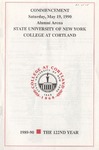 1990 Commencement Program by State University of New York College at Cortland