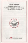 1991 Commencement Program by State University of New York College at Cortland