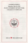 1992 Commencement Program by State University of New York College at Cortland