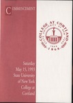 1993 Commencement Program by State University of New York College at Cortland