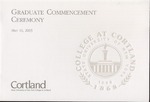 2003 Commencement Program by State University of New York College at Cortland