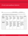 100 - 101 Professionalism Rubric by Advisement and Transition Office