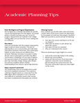 105 Academic Planning Tips by Advisement and Transition Office