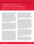 130 - 131 Working With Peers: Collaboration Guidelines by Advisement and Transition Office