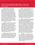 209 - 210 First Year Student Missteps: Top 10 by Advisement and Transition Office