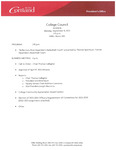 College Council Agenda, September 2023 by State University of New York College at Cortland
