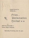 Gamma Sigma, 18th Annual Prize Declamation Contest