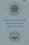Phi Kappa Phi, Induction Program by State University of New York at Cortland