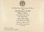 Inauguration Invitation by State University of New York at Cortland