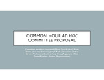 Common Hour Proposal Ppt. Faculty Senate Minutes