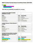 2023 October 23, Faculty Senate Minutes