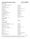 Academic Calendar, 2015-2016 by State University of New York College at Cortland