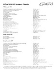 Academic Calendar, 2016-2017 by State University of New York College at Cortland