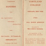 1960 Fall Athletic Schedule by State University of New York College at Cortland