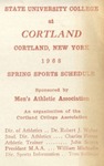 1968 Spring Athletic Schedule by State University of New York College at Cortland