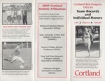 1993-1994 Team Records and Individual Honors by State University of New York College at Cortland