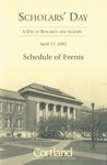 2002 Scholar's Day Schedule